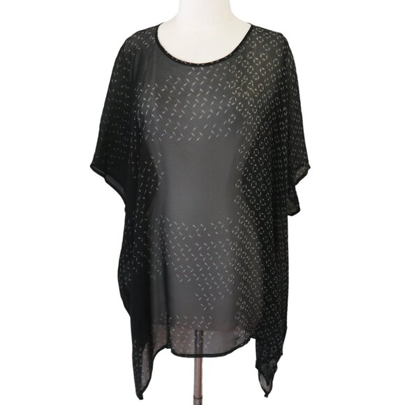 BIYA printed sheer silk chiffon tunic top sz S JOHNNY WAS - Picture 1 of 5